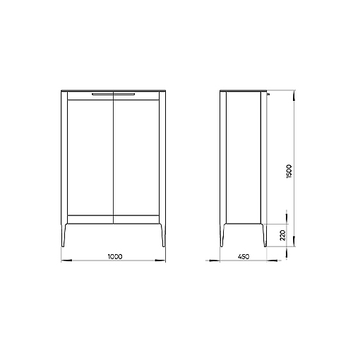 Витрина белая с 2-мя стеклянными дверцами и 3-мя полками Type  в Ижевске