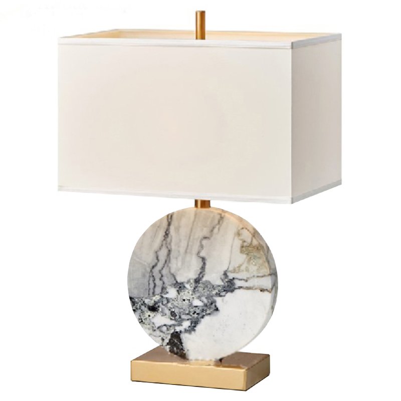 Настольная лампа Lua Grande Table Lamp gray marble Белый Серый Латунь в Ижевске | Loft Concept 