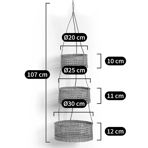 Подвесные плетеные корзины для цветов Musa Wicker Baskets в Ижевске