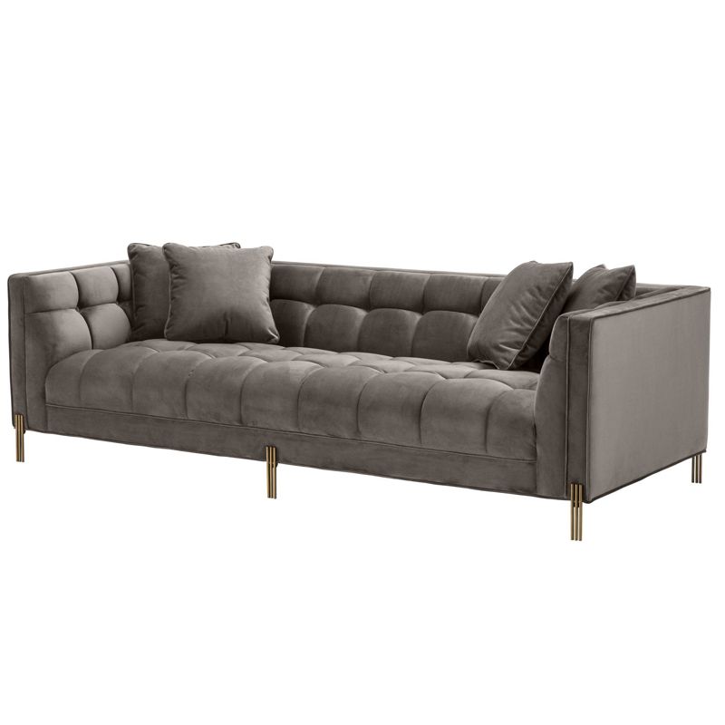 Диван Eichholtz Sofa Sienna grey Серый Матовая латунь в Ижевске | Loft Concept 