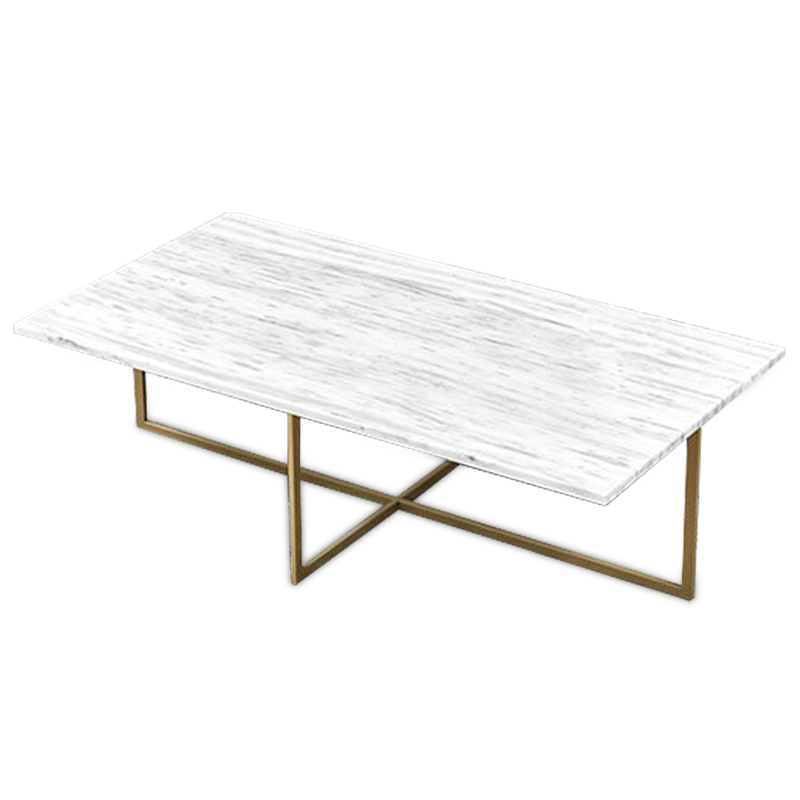 Кофейный стол Monson Coffee Table Белый Золотой в Ижевске | Loft Concept 