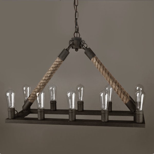 Люстра Square Mini 10 Loft Rope Light Коричневый в Ижевске | Loft Concept 