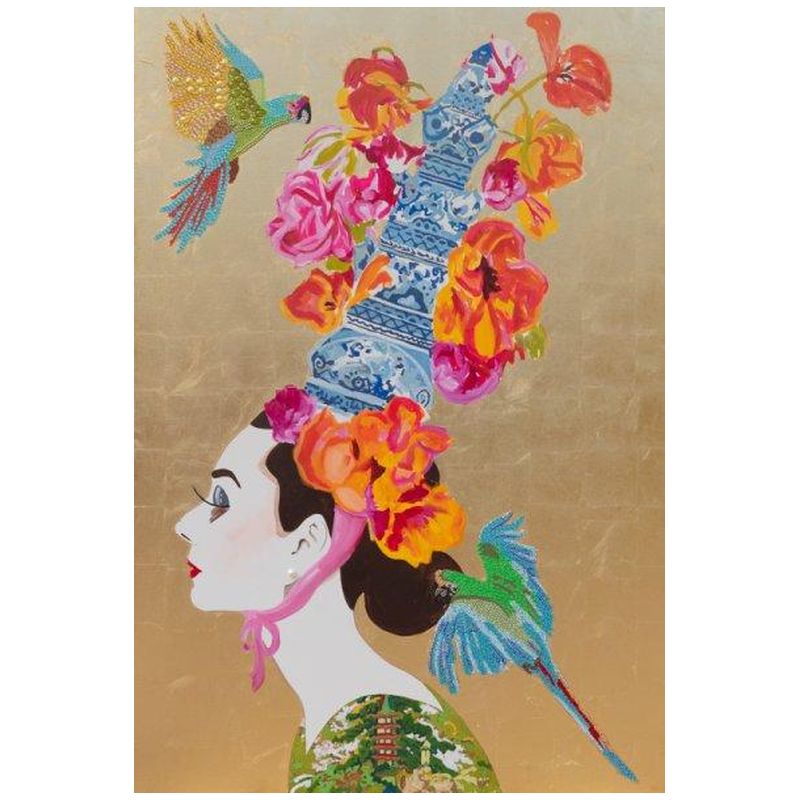 Картина “Audrey with Ming Pagoda Headdress and Parrots” Мульти в Ижевске | Loft Concept 