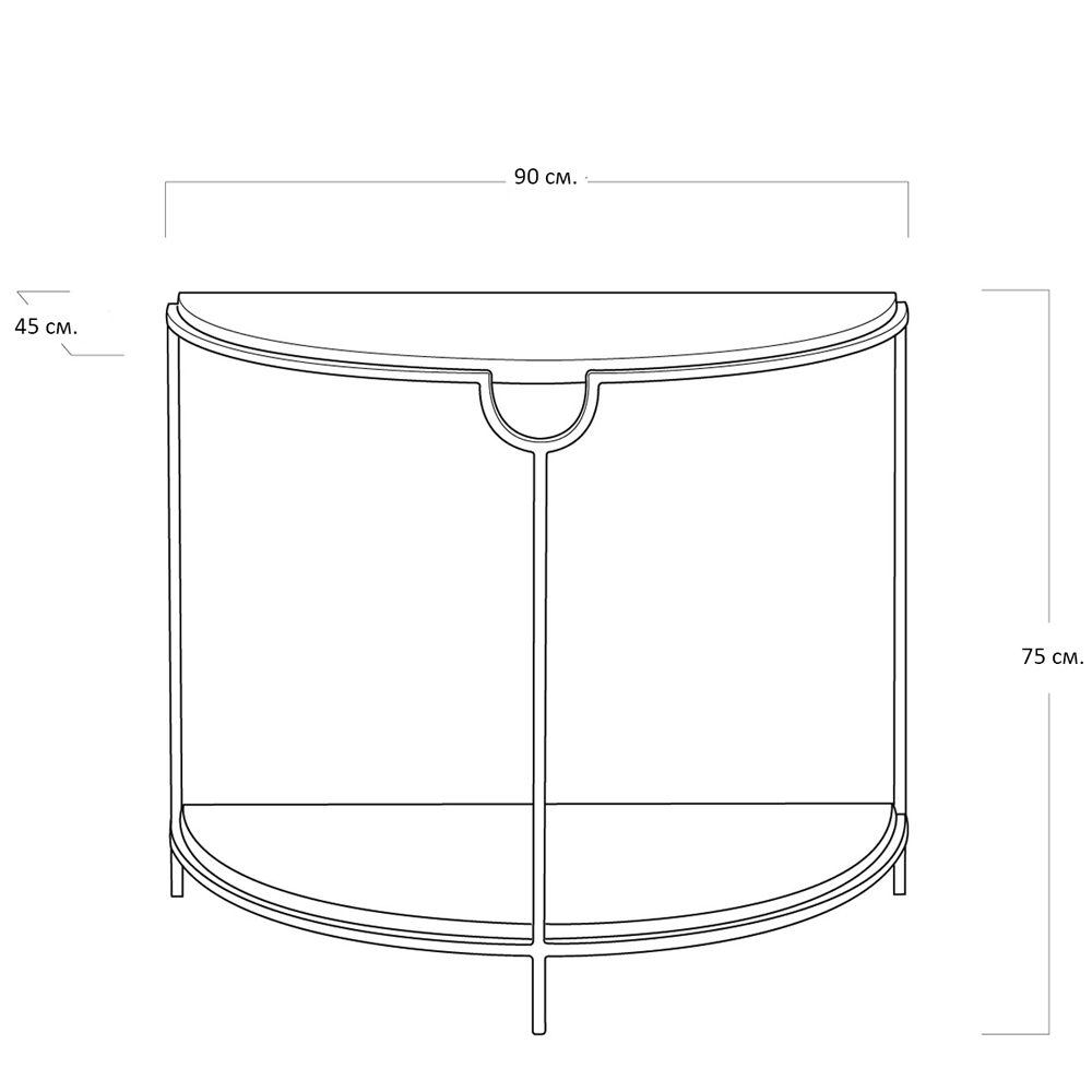 Консоль полукруглая с 2-мя полками Semicircular Console в Ижевске