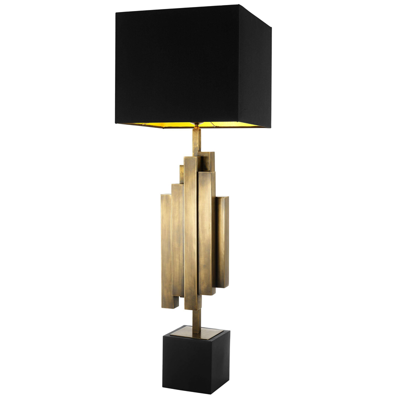 Настольная лампа Eichholtz Table Lamp Beau Rivage Черный Винтажная латунь в Ижевске | Loft Concept 