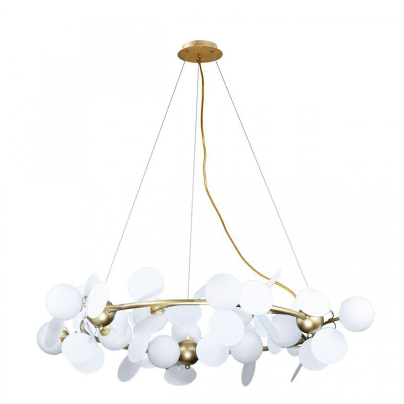 Люстра MATISSE Chandelier circle White диаметр 105 Белый Золотой в Ижевске | Loft Concept 