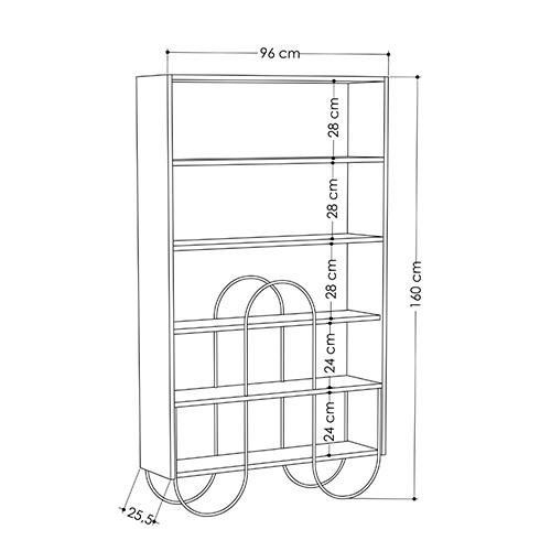 Стеллаж прямой белый с 5-ю открытыми полками NORFOLK BOOKCASE WHITE в Ижевске