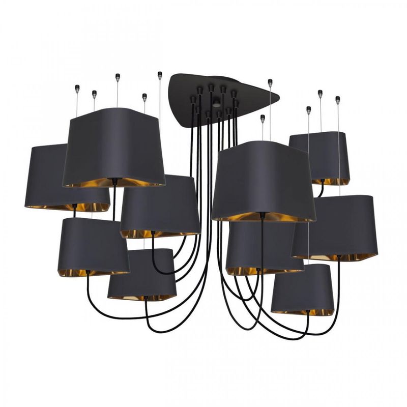 Люстра Designheure Lighting Black Grand Nuage10 плафонов Черный Золотой в Ижевске | Loft Concept 