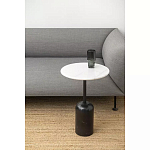Кофейный столик с белой мраморной столешницей на черном основании Tall Coffee Black and White Table варинант исполнения - 2 | Loft Concept в Ижевске