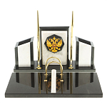 Настольный письменный набор из мрамора и змеевика с гербом России Marble Accessory варинант исполнения - 1 | Loft Concept в Ижевске