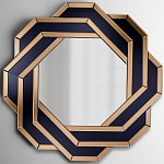 Зеркало восьмиугольное в черно-золотистой раме Pairing варинант исполнения - 1 | Loft Concept в Ижевске