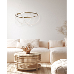 Люстра подвесная круглая золотого цвета с белыми изогнутыми световыми линиями Luke Lampco Tracer Lamp варинант исполнения - 13 | Loft Concept в Ижевске