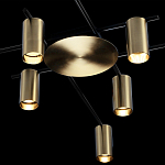 Потолочный светильник с 8-ю цилиндрическими плафонами цвета латунь TRIBES CHANDELIER варинант исполнения - 4 | Loft Concept в Ижевске