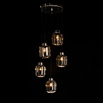 Люстра с 5-ю плафонами серого цвета Smoked Prism варинант исполнения - 3 | Loft Concept в Ижевске