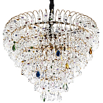 Люстра с прозрачными и цветными подвесками из хрусталя Colorful Crystals Chandelier 12 варинант исполнения - 1 | Loft Concept в Ижевске
