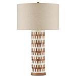 Настольная лампа с узором вдоль колоннообразного основания Brick Surface варинант исполнения - 3 | Loft Concept в Ижевске