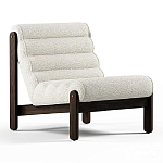 Кресло с деревянным каркасом и обивкой из белой ткани букле Medieval Furniture варинант исполнения - 2 | Loft Concept в Ижевске