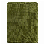 Плед из хлопка жемчужной вязки оливкового цвета Waffle Comfort варинант исполнения - 4 | Loft Concept в Ижевске