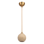 Подвесной светильник с шарообразным плафоном из травертина Shaw Marble Lighting варинант исполнения - 1 | Loft Concept в Ижевске