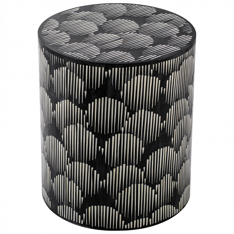 Табурет Black&white Indian Bone Inlay stool Черно-белый в Ижевске | Loft Concept 