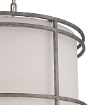 Подвесной светильник в виде барабана с тканевым абажуром и металлическим каркасом Warm Glow варинант исполнения - 1 | Loft Concept в Ижевске