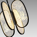 Люстра с гравировкой на акриловых плафонах Gravyura Black D 33 см варинант исполнения - 3 | Loft Concept в Ижевске