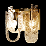 Бра с металлическим основанием золотого цвета и хрустальными подвесками Textured Glass варинант исполнения - 5 | Loft Concept в Ижевске