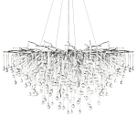 Люстра подвесная с прозрачными стеклянными подвесками в форме капель Диаметр 100 см Droplet Chandelier варинант исполнения - 16 | Loft Concept в Ижевске