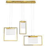 Подвесной геометрический светильник со стеклом Rectangle Geometry Trio Glass Chandelier варинант исполнения - 2 | Loft Concept в Ижевске