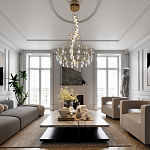 Люстра подвесная из металла с хрустальными прозрачными подвесками Quasar 81 варинант исполнения - 6 | Loft Concept в Ижевске