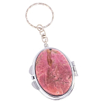 Зеркало брелок складное двухстороннее из натурального камня Родонит Stone Mirrors варинант исполнения - 1 | Loft Concept в Ижевске