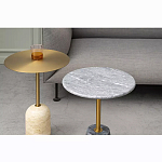 Кофейный столик круглый из мрамора серый Reliable Foundation варинант исполнения - 1 | Loft Concept в Ижевске