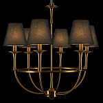 Люстра на металлическом основании бронзового цвета с 6-ю черными конусовидными абажурами Dignity варинант исполнения - 7 | Loft Concept в Ижевске