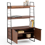 Стеллаж из стали и орехового дерева Derek Wood Rack варинант исполнения - 3 | Loft Concept в Ижевске