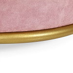 Банкетка круглая пыльно-розовый велюр на 4-х металлических ножках золотого цвета SANJAY варинант исполнения - 3 | Loft Concept в Ижевске