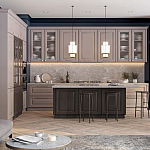 Угловая кухня с островом из массива дерева Amaline Kitchen Set варинант исполнения - 1 | Loft Concept в Ижевске