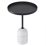 Кофейный столик с круглой чёрной столешницей и мраморным основанием Exquisite Practicality варинант исполнения - 1 | Loft Concept в Ижевске