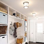 Потолочный светильник для ванных комнат со стеклянным плафоном и одной лампой Hinkley варинант исполнения - 4 | Loft Concept в Ижевске