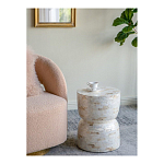 Приставной столик с мозаичным рисунком из раковин устриц Bone Inlay варинант исполнения - 6 | Loft Concept в Ижевске