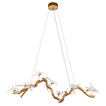 Люстра подвесная линейная с прозрачными стеклянными птичками на ветвях Serip Voa варинант исполнения - 2 | Loft Concept в Ижевске