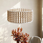 Люстра в форме цилиндра с вставками из деревянных бусин Wooden Beads варинант исполнения - 6 | Loft Concept в Ижевске