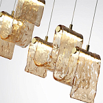 Подвесной светильник линейный с плафонами волнистой формы из фактурного стекла Big Wave варинант исполнения - 10 | Loft Concept в Ижевске