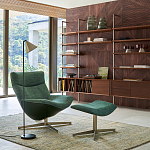 Кресло вращающееся с подставкой для ног зеленое Verdante варинант исполнения - 5 | Loft Concept в Ижевске