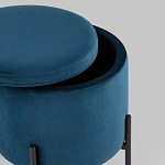 Синий пуф на черных ножках SANJAY варинант исполнения - 3 | Loft Concept в Ижевске