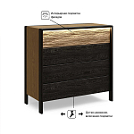 Комод 4 ящика с подсветкой на рельефном фасаде Warm Industrial варинант исполнения - 8 | Loft Concept в Ижевске