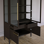 Витрина Primo со стеклянными фасадами и буфетом шпон Темный орех варинант исполнения - 5 | Loft Concept в Ижевске