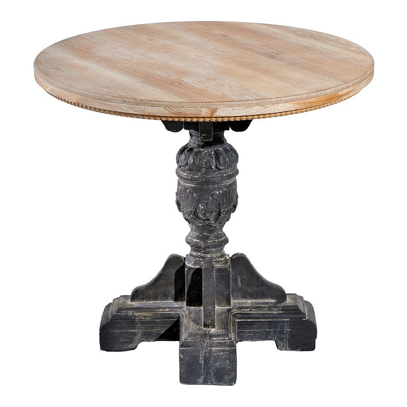 Столик кофейный с резным античным узором Antique Engraving Черный Кремовый в Ижевске | Loft Concept 