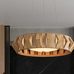 Люстра круглая из толстых деревянных реек Wooden Slats варинант исполнения - 5 | Loft Concept в Ижевске