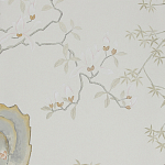 Обои ручная роспись Summer Night Blossom Colourway SC-122 on Bleached white dyed silk варинант исполнения - 2 | Loft Concept в Ижевске