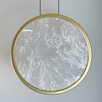Светодиодный подвесной светильник круглой формы с металлической рамой золотого цвета Marble Glow 47 варинант исполнения - 3 | Loft Concept в Ижевске
